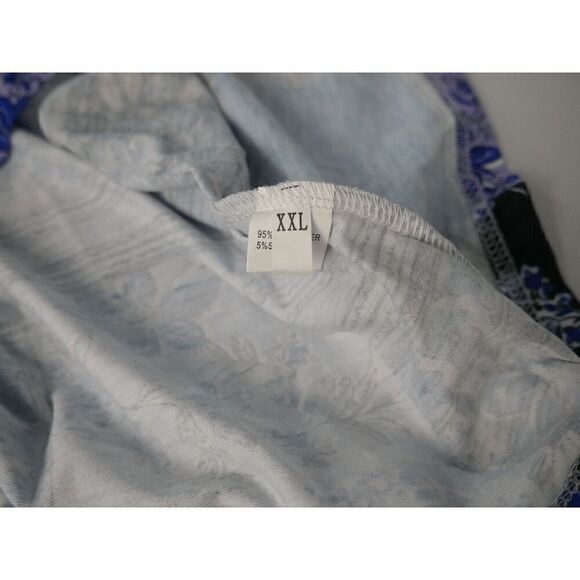 Women's Blue & Black Patchwork Sleeveless A-Line Dress XXL - Picture 6 of 7